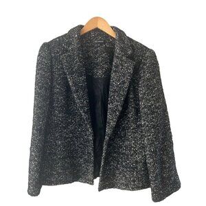 Vintage Iris Singer Women’s Mohair Wool Jacket Size L 14 Heather Black Gray